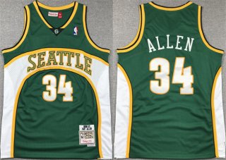 Oklahoma City Thunder #34 Ray Allen Green 2006-07 Throwback SuperSonics Stitched