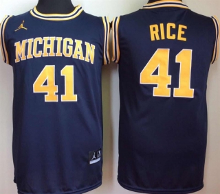 Michigan-Wolverines-41-Glen-Rice-Navy-College-Basketball-Jersey