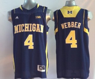 Michigan-Wolverines-4-Chris-Webber-Navy-College-Basketball-Jersey