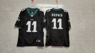 Philadelphia Eagles #11 A. J. Brown black 2023 new colllar black jersey