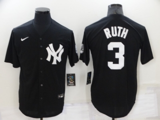 Men's New York Yankees #3 Babe Ruth Black Cool Base Stitched Jersey