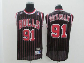 Bulls-91-Dennis-Rodman-Black-Mesh-Hardwood-Classics-Jersey