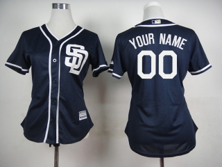 Padres-Dark-Blue-Cutomized-Women-New-Cool-Base-Jersey