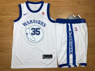 Warriors-35-Kevin-Durant-White-Fashion-Current-Player-Hardwood-Classics-Nike-Authentic-Jersey(With-Shorts)