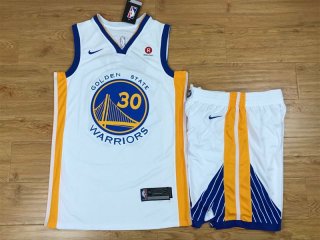 Warriors-30-Stephen-Curry-White-Nike-Swingman-Jersey(With-Shorts)