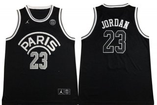 Paris-Saint-Germain-23-Michael-Jordan-Black-Jordan-Fashion-Jersey