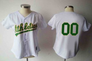 Oakland-Athletics-Blank-White-Women-Custom-Jerseys-6972-77916