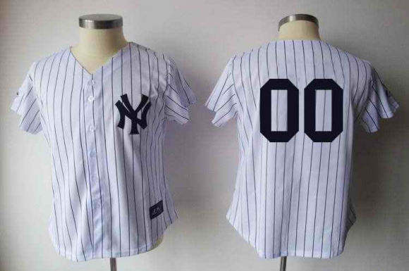 New-York-Yankees-Blank-White-Black-Strip-Women-Custom-Jerseys-2050-15541