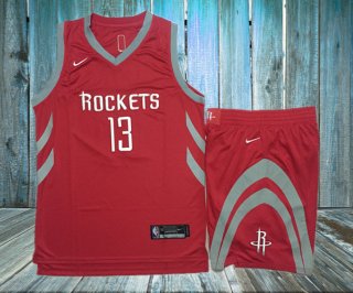 Rockets-13-James-Harden-Red-Nike-Swingman-Jersey(With-Shorts)