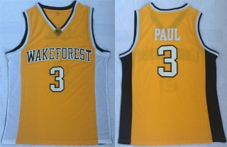 Wake-Forest-University-3-Chris-Paul-Yellow-College-Basketball-Jersey
