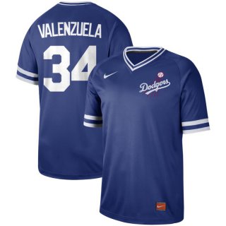 Dodgers-34-Fernando-Valenzuela-Blue-Throwback-Jersey