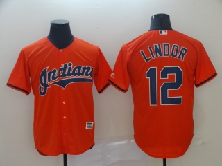 Indians-12-Francisco-Lindor-Orange-Cool-Base-Jersey