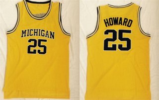 Michigan-Wolverines-25-Juwan-Howard-Yellow-Mesh-College-Basketball-Jersey