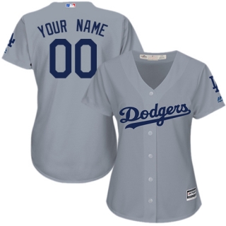 Dodgers-Grey-Customized-Women-Cool-Base-Jersey