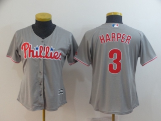 Phillies-3-Bryce-Harper-Gray-Women-Cool-Base-Jersey