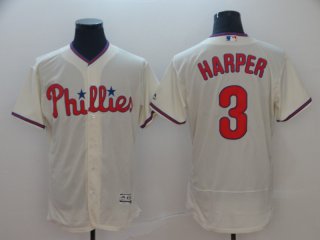 Phillies-3-Bryce-Harper-Cream flex men jersey