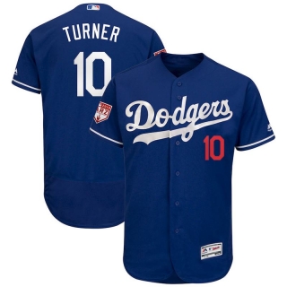 Dodgers-10-Justin-Turner-Royal-2019-Spring-Training-Flexbase-Jersey