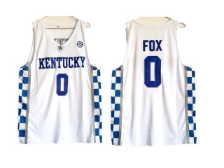 Kentucky-Wildcats-0-De'Aaron-Fox-White-College-Basketball-Jersey