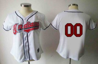 Cleveland-Indians-Blank-White-Red-Number-Women-Custom-Jerseys-6837-87998