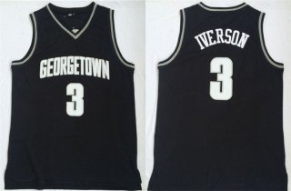 Georgetown-Hoyas-3-Allen-Iverson-Black-College-Basketball-Jersey