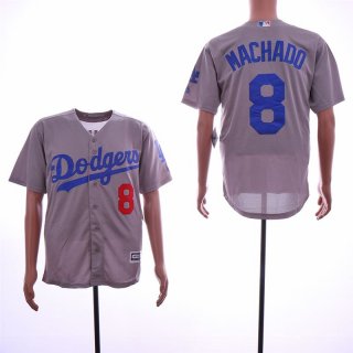 Dodgers-8-Manny-Machado-Gray-Cool-Base-Jersey