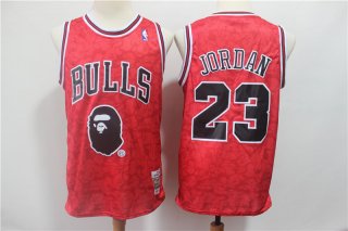 Bulls-Bape-23-Michael-Jordan-Red-Hardwood-Classics-Jersey