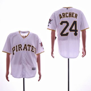 Pirates-24-Chris-Archer-White-Cool-Base-Jersey