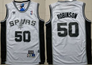 Spurs-50-David-Robinson-White-Hardwood-Classics-Jersey