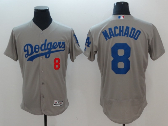 Dodgers-8-Manny-Machado-Gray-Flexbase-Jersey