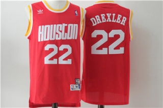 Houston Rockets 22 Clyde Drexler Red Hardwood Classics Jersey