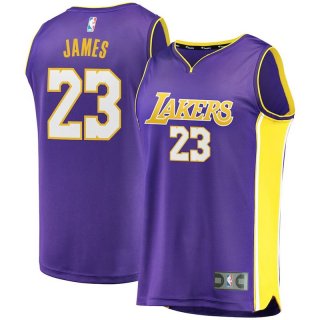 Men's Los Angeles Lakers #23 LeBron James Purple Stitched NBA Jersey