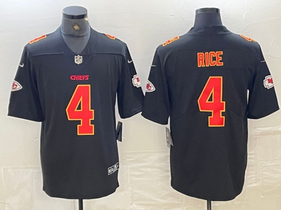 Kansas City Chiefs #4 Rashee Rice Black Vapor Untouchable Limited Stitched