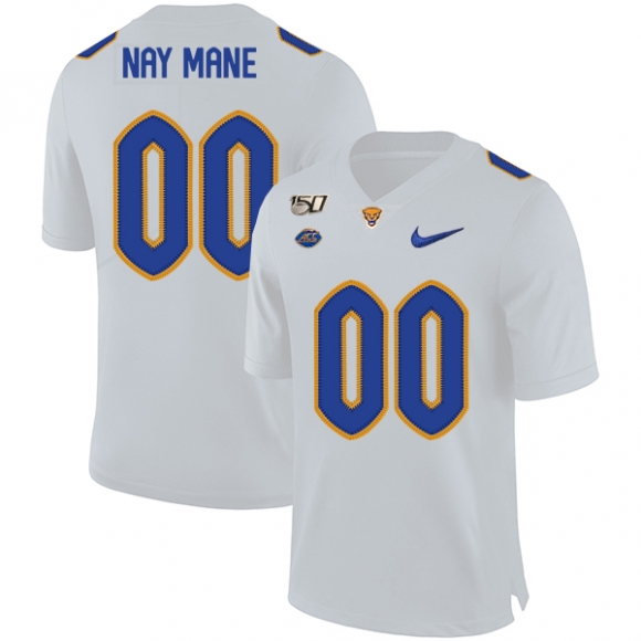 Pittsburgh-Panthers-Customized-White-150th-Anniversary-Patch-Nike-College-Football-Jersey