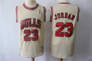Men's Chicago Bulls #23 Michael Jordan Cream Hardwood Classics Stitched
