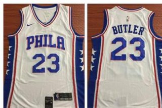76ers#23Butler white jersey