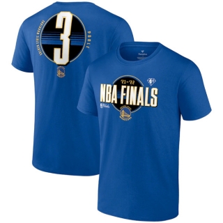 Men's Golden State Warriors #3 Jordan Poole 2022 Royal NBA Finals Name & Number T-Shirt