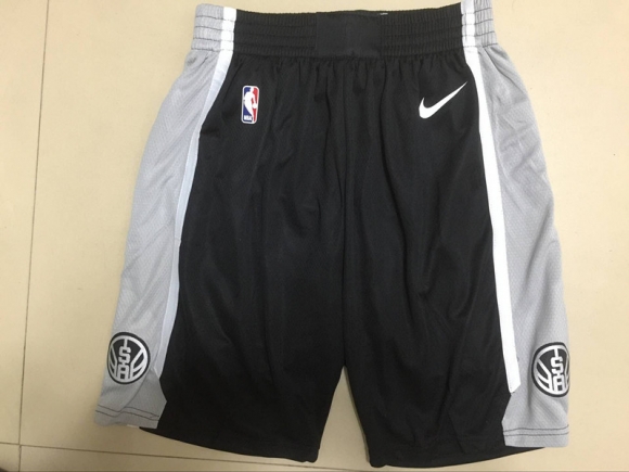 San Antonio Spurs black heat applied shorts