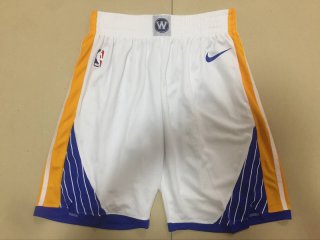Golden State Warriors white heat applied shorts