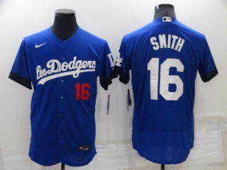 Los Angeles Dodgers #16 blue smith jersey