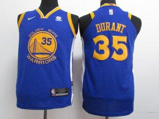 Warriors-35-Kevin-Durant-Blue-Youth-Nike-Authentic-Jersey