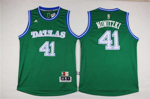 Mavericks-41-Dirk-Nowitzki-Green-Swingman-Jersey