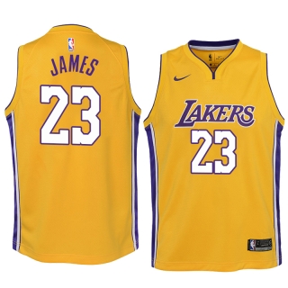 Lakers-23-Lebron-James-Yellow-Youth-Nike-Swingman-Jersey