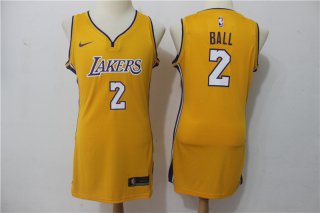 Lakers-2-Lonzo-Ball-Yellow-Women-Nike-Swingman-Jersey