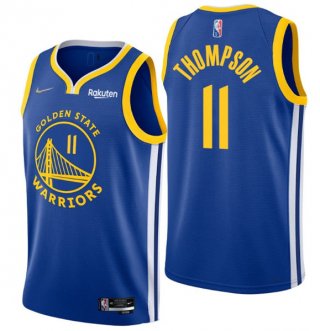 Men's Golden State Warriors #11 Klay Thompson 2022 Royal 75th Anniversary Stitched Jersey
