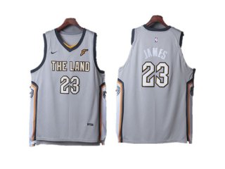 Cavaliers-23-LeBron-James-Gray-Nike-City-Edition-Authentic-Jersey