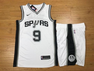 Spurs-9-Tony-Parker-White-Nike-Swingman-Jersey(With-Shorts)
