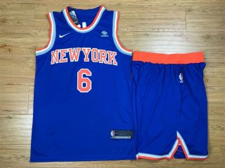 Knicks-6-Kristaps-Porzingis-Blue-Nike-Swingman-Jersey(With-Shorts)