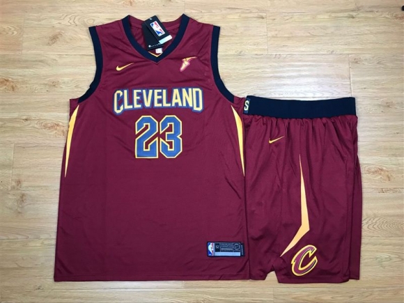 Cavaliers-23-Lebron-James-Red-Nike-Swingman-Jersey(With-Shorts)