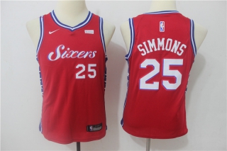 76ers-25-Ben-Simmons-Red-Youth-Nike-Swingman-Jersey