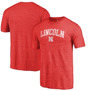 Nebraska-Cornhuskers-Fanatics-Branded-Heathered-Scarlet-Hometown-Arched-City-Tri-Blend-T-Shirt